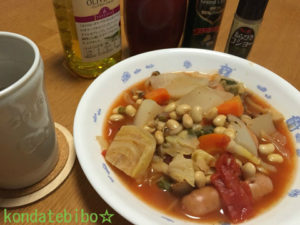 大豆入りトマトスープ