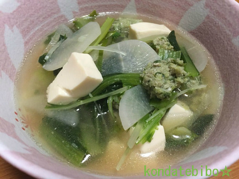 餃子あんの中華スープ