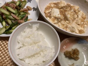 たらこ豆腐とアスパラ炒め